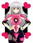  breasts cleavage cosplay cutie_honey hands_on_hips heart heart_cutout hips idolmaster long_hair shijou_takane thigh_gap 