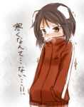  1girl blush cold female kanno_naoe md5_mismatch sekino_takehiro sketch solo strike_witches track_jacket translation_request trembling 