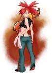  1girl ass asuna_(pokemon) breasts dante_redstone gym_leader looking_at_viewer pokemon red_eyes redhead 