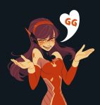  1girl alternate_color alternate_eye_color bangs bodysuit bracer breasts brown_hair bunny_print d.va_(overwatch) facepaint facial_mark gloves hair_between_eyes hands_up heart heart-shaped_pupils high_collar highres long_hair long_sleeves looking_at_viewer medium_breasts open_mouth overwatch pauldrons pilot_suit red_eyes red_lips ribbed_bodysuit shoulder_pads shrug simple_background smile solo symbol-shaped_pupils teeth thin_waist turtleneck upper_body whisker_markings white_gloves 