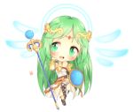  1girl green_eyes green_hair jewelry kid_icarus kid_icarus_uprising long_hair lots_of_jewelry lowres nintendo palutena smile solo 