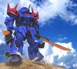  clouds dual_wielding efreet_custom gundam gundam_side_story:_the_blue_destiny marvel0112 mecha sword weapon 