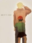  2boys 80s alfred_izuruha baseball_cap bernard_wiseman blonde_hair child gundam gundam_0080 hat multiple_boys salute 