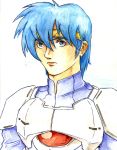  1boy blue_hair highres phantasy_star phantasy_star_ii solo 