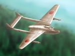  aircraft airplane de_havilland_vampire fighter_jet flying japan japanese_flag jet military military_vehicle missile no_humans oekaki original realistic sketch what_if zephyr164 