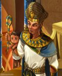  2boys age_difference axis_powers_hetalia beard cape civilization_(series) civilization_5 civilization_v crossover egypt_(hetalia) egyptian egyptian_clothes facial_hair hieroglyphs multiple_boys pharaoh ramesses_ii scepter sherry_lai staff throne younger 