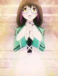  glasses green_eyes green_hair highres long_hair mahouka_koukou_no_rettousei screencap shibata_mizuki 