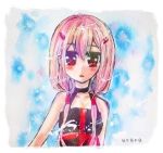 1girl bare_shoulders guilty_crown hair_ornament hairclip long_hair looking_at_viewer lowres pink_hair red_eyes solo twintails yuzuriha_inori 