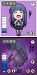  1girl ^_^ chibi closed_eyes dark_persona furude_rika higurashi_no_naku_koro_ni long_hair looking_at_viewer school_uniform smirk tsukumo very_long_hair 