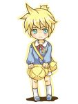  1boy ayapo chibi child kagamine_len kindergarten_uniform looking_at_viewer male_focus smile solo vocaloid 