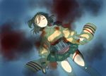  1girl blood blush brown_eyes brown_hair dying hiryuu_(aircraft_carrier) hiryuu_(kantai_collection) injury japanese_clothes kantai_collection malino_(dream_maker) partially_submerged personification short_hair side_ponytail skirt tears water wide_sleeves yugake 