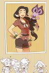  10s 2boys 2girls ^_^ closed_eyes denbaa dracaena_(pokemon) elite_four gampi_(pokemon) glasses multiple_boys multiple_girls noibat pachira_(pokemon) photo photo_(object) pokemon pokemon_(game) pokemon_xy short_shorts shorts smile younger zumi_(pokemon) 