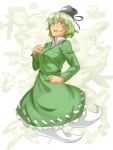  1girl dress female ghost_tail green_dress green_hair hat mimuni362 soga_no_tojiko solo tate_eboshi touhou 