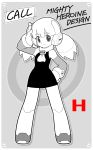  1girl call_(mighty_no._9) call_h komaki_shinsuke mighty_no._9 miniskirt monochrome official_art robot robot_ears robot_joints skirt solo source_request twintails 