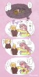  /\/\/\ 4koma :d ahoge artist_name asymmetrical_hair blonde_hair blush book comic dark dual_persona ear_piercing embarrassed flashlight futon grey_hair hair_over_one_eye hands_in_sleeves hood hood_down hoodie hoshi_shouko idolmaster idolmaster_cinderella_girls kyo_(kyokuto016) long_hair long_sleeves mushroom mushroom_print nervous no_nose open_book open_mouth piercing pillow pot purple_background reading sharp_teeth shirasaka_koume shirt short_hair signature sleeves_past_wrists smile speech_bubble surprised t-shirt teeth thought_bubble twitter_username under_covers wall_slam wavy_hair yuri 