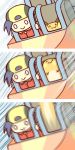  1boy 3koma :3 cafe_(chuu_no_ouchi) chibi comic gold_(pokemon) pokemon pokemon_(game) raichu roller_coaster smile 