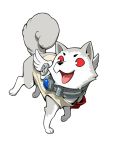 animal_ears collar dog dog_ears dog_tail highres koromaru official_art persona persona_3 persona_q2:_new_cinema_labyrinth persona_q_(series) red_eyes tail tongue tongue_out wings 