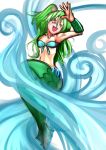  1girl green_hair mermaid monster_girl muromi-san namiuchigiwa_no_muromi-san 