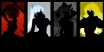  4girls black black_hair blake_belladonna blonde_hair ein_lee grey highres long_hair monochrome multiple_girls official_art ponytail red ruby_rose rwby silhouette silver_hair spot_color weiss_schnee white yang_xiao_long yellow 