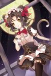  1girl agrt animal_ears black_hair bow cat_ears cat_tail corset frills garter_straps hairband lowres pleated_skirt sita_vilosa skirt solo sword_girls tail thigh-highs wrist_cuffs yellow_eyes 