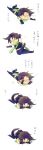  1boy black_hair chibi comic highres jojo_no_kimyou_na_bouken joseph_joestar_(young) long_image midriff noir39 scarf sleeping tall_image tantrum tears translation_request yada_yada 