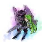  1girl blush chibi closed_mouth crossover hatsune_miku helmet hug kiss long_hair machinery rkp simple_background size_difference soundwave transformers transformers_prime very_long_hair vocaloid white_background 