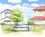  doraemon doraemon_(character) grass house no_humans pipe pipes sky tree 