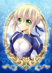  1girl ahoge blonde_hair dress fate/stay_night fate_(series) green_eyes saber solo usaba usaba_(usabara_c) 