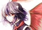  1girl bird_wings female head_wings horns kuronuko_neero light_smile looking_at_viewer purple_hair red_eyes smile solo tokiko_(touhou) touhou upper_body wings 