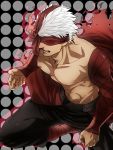  1boy archer blindfold dark_persona fate/kaleid_liner_prisma_illya fate/stay_night fate_(series) male_focus mitsuki_mitsuno shirtless solo what_if white_hair 