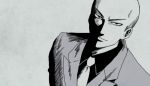  1boy bad_id bald formal necktie one-punch_man pixiv_manga_sample saitama_(one-punch_man) solo suit 