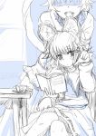  2girls animal_ears blush book capelet crystal female impending_bite ishikkoro monochrome mouse_ears mouse_tail multiple_girls nazrin open_mouth sitting sketch smile studying tail toramaru_shou touhou 