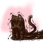  1girl animal_ears cat_ears cat_tail chibi chocolate female hoshizuki_(seigetsu) mizuhashi_parsee open_mouth puru-see short_hair solo tail touhou trembling 