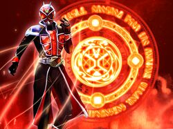  1boy ashi_ura belt jewelry kamen_rider kamen_rider_wizard kamen_rider_wizard_(series) magic_circle male male_focus mask ring solo tailcoat 