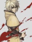  1boy blonde_hair blood dagger male_focus reverse_grip shiromi_(ringo) solo thorfinn vinland_saga weapon 