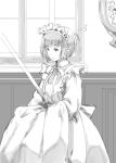  1girl bob_cut colmack maid maid_headdress monochrome shirley shirley_madison shirley_medison short_hair solo 