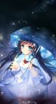  1girl black_hair highres long_hair original smile star strib_und_werde umbrella 