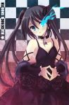  black_hair black_rock_shooter black_rock_shooter_(character) blue_eyes collar dress long_hair pcmaniac pcmaniac88 solo twintails 