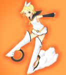  bow detached_sleeves kagamine_rin parody powhu short_hair solo strike_witches striker_unit striker_units vocaloid yellow_eyes 