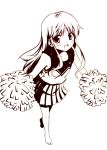  cheerleader index kouji_(campus_life) long_hair monochrome pom_poms skirt to_aru_majutsu_no_index 