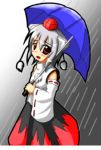  inubashiri_momiji lowres rain touhou umbrella wolf 