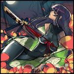  ban long_hair lowres moon samurai_(7th_dragon) sword weapon 