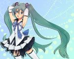  :o armpits bad_id dadami elbow_gloves gloves green_hair hatsune_miku long_hair necktie open_mouth skirt thigh-highs thighhighs twintails very_long_hair vocaloid white_legwear white_thighhighs 