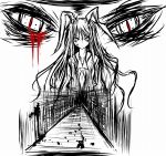 bloody_tears monochrome reisen_udongein_inaba slit_pupils spot_color touhou zoom_layer 