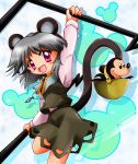  black_hair disney jewelry mickey_mouse nazrin necklace pink_eyes skirt tail takobue touhou zipang 