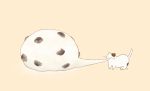  cat closed_eyes commentary eating mame_daifuku_(food) no_humans original oversized_object r. revision simple_background solo 