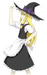  1girl blonde_hair female hat kirisame_marisa kuwazi long_hair shiro_maru smile touhou witch witch_hat 