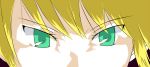  aqua_eyes blonde_hair close-up cut-in eyes face fate/stay_night fate_(series) forehead green_eyes parody persona persona_eyes saber 