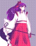  1girl female gohei hakurei_reimu hakurei_reimu_(pc-98) japanese_clothes kimono kizoku-chan long_hair miko ponytail solo touhou 