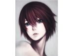  1girl face female grey_eyes iwai_ryou lips original portrait realistic redhead short_hair solo upper_body 